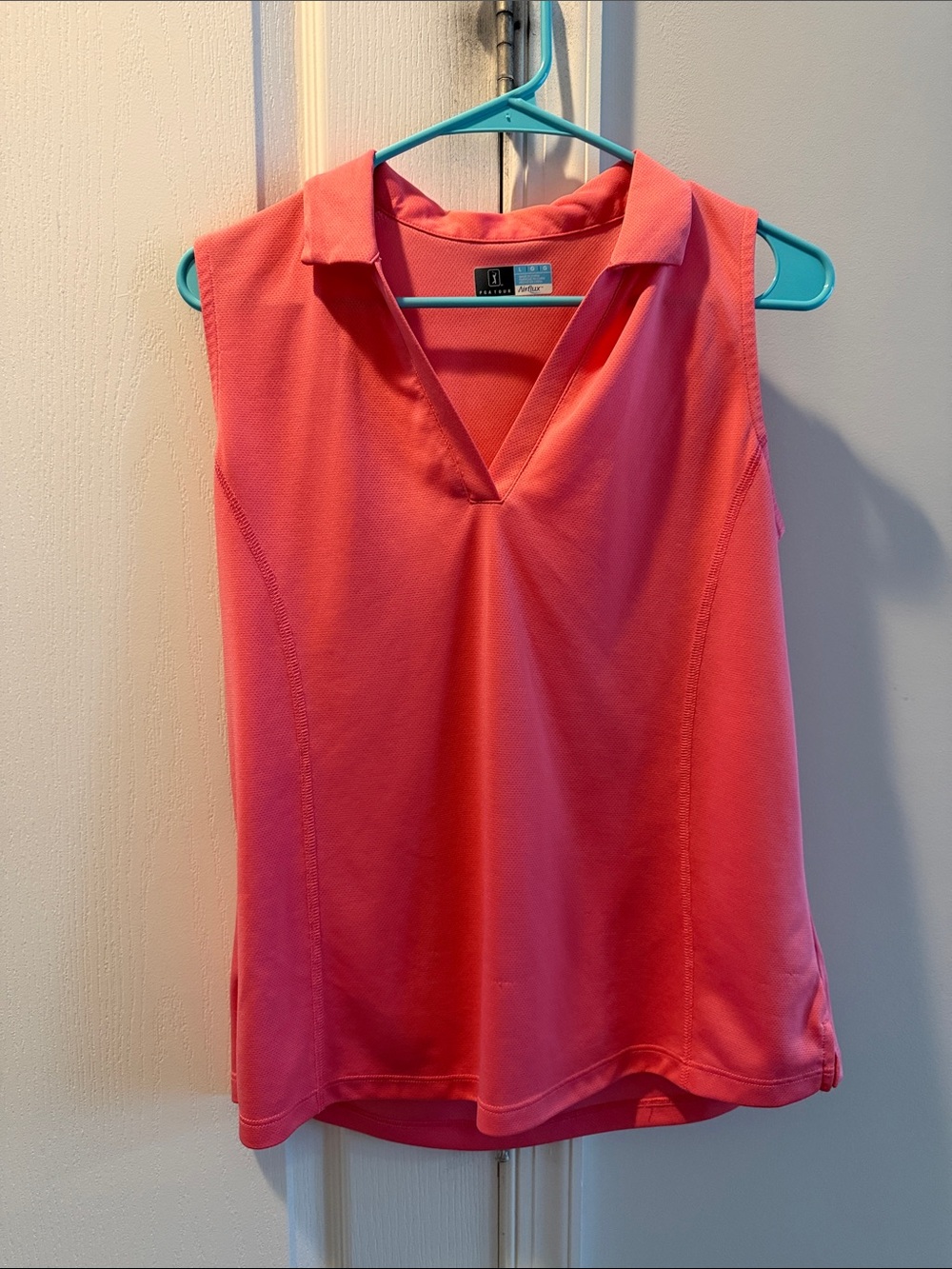 PGA Tour Coral V-Neck Sleeveless Polo Tank